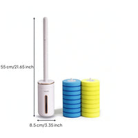 Wall Mounted Toilet Brush Space Saving Toilet Brush with Holder Compact Replaceable for Bathroom