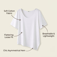 T Shirts for Women in Extended Sizes with Round Neck and Short Sleeves, Ladies Tshirts in Loose Fit, Casual Tops