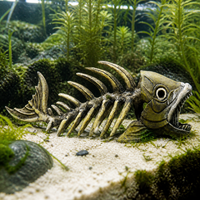 Aquarium Dinosaur Skeleton Skull Fish Bone Hideout Decoration