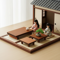 Japanese Style Dollhouse Miniature Wooden Coffee Table Model Ornament