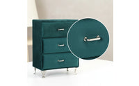 Jewelry Cabinet with Drawers Peacock Green Jewelry Storage Cabinet Soft-Lined Mini Dresser for Women, Teens