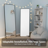Modern Minimalist Design Floor Standing Mirror Versatile Placement without Cost Standing Full Body Mirror HD Reflection Home Decor Crystal-Clear for Fashion Enthusiasts, Homeowners, Dormitory, Living Room, Entryway, Cloakroom