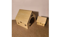 Miniature Dog House Paw-Print Dollhouse Doghouse Compact Wooden Pet House Prop for Photographers