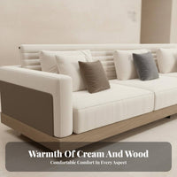 Straightstraight-spine Settee New Chinese design Sofa Wabi-Sabi Aesthetic Living Room Furniture for Interior Designers, Homeowners, Reception Area, Hotel, Lobby