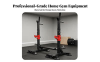 Space-Saving Adjustable Weight Bench with Rack Heavy Duty Home Gym Squat and Bench Rack Long-Lasting Steel Construction Multifunctional Barbell Stand Stable Triangular Support for Weightlifters, Bodybuilders