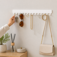 Jewelry organizer for teenagers, hanging metal jewelry stand, space-saving jewelry storage without drilling for bedroom, Gold