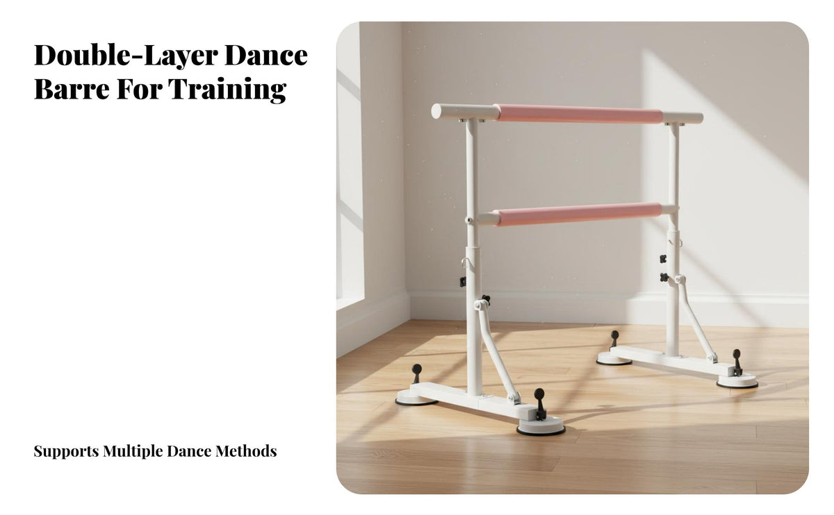 Portable Dance Practice Bar Sturdy Construction Adjustable Dance Barre Non-Slip Feet Home Practice Dance Bar for Dancers, Beginners, Indoor