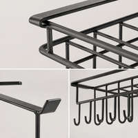 Kitchen Roll Holder for Kitchen, Modern Paper Roll Holder No Drilling, Hanging Kitchen Shelf for Pot Lids, Under-Cabinet Shelf