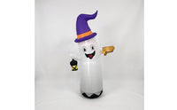 Inflatable Inflatable Ghost with Witch Hat Outdoor Inflatable Ghost Weather-Resistant Yard Decoration Spooky for Homeowners, Families, Lawn, Porch