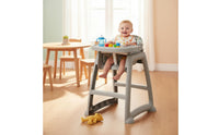 Multi-Functional Baby Dining Chair with Tray Anti-Tip Design Toddler High Chair with Wheels Easy to Clean Infant Feeding Seat with Storage for Restaurants
