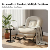 Comfortable Seating Single-Person Recliner Reclining Capability Rocking Chair Ergonomic Design Indoor Furniture Modern aesthetic for Adults, Seniors, New Parents, Living Room, Balcony, Bedroom, study corner