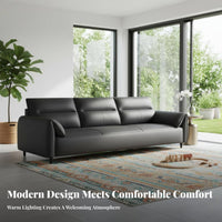 Straight-Line 3-Seater Sofa Minimalist Design Living Room Couch sturdy Frame Household Furniture for Pet Owners, Lounge, Home whiteice, Gaming periods