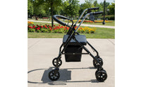 4 Wheel Shopping Mobility Aid Anti-Fall Support Rolling Mobility Aid Foldable Rolling Shopping Carrier Adjustable Height for Seniors, Elderly, Rehabilitation, Outdoor