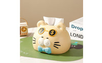 Decorative Cat Tissue Box Sturdy Cartoon Cat Tissue Holder Effortless Dispensing Kitten Napkin Dispenser Easy to Refill for Children, Living Room, Desktop, Bedroom, Office