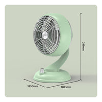 Low Noise Retro Desktop Fan Portable USB Charging Desk Fan Air Circulator Cooling Appliance Adjustable Speed for Students, Office, Dormitory, Outdoor
