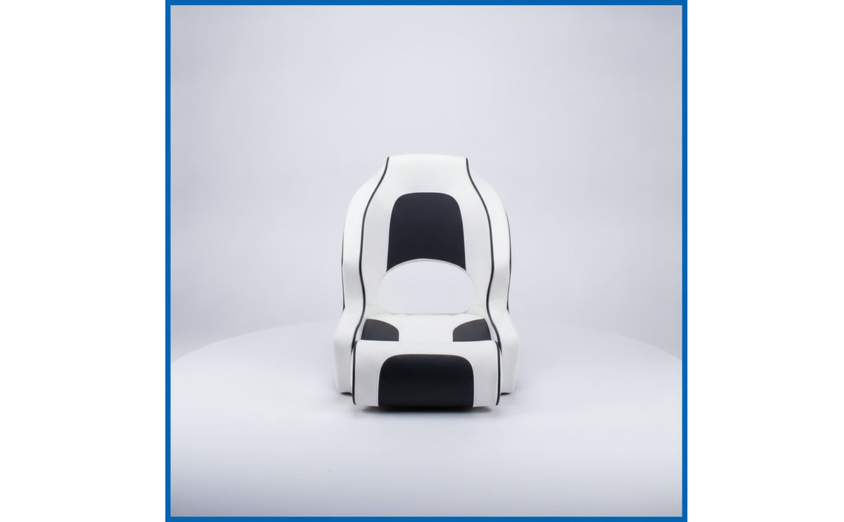 High-Back Boat Contoured Seat with Armrests Curved-Around Helm Seat with Armrests Contoured Helm Chair Padded for Boaters, Pilots, Boats, Yachts, RVs