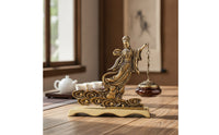 Hanging Incense Burner Brass-Colored Incense Burner with Standing Figure Ornament Zen Tabletop Accent Heat-Resistant