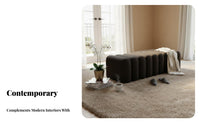 Luxurious Design Rectangular Ottoman Bench Soft and Comfortable Segmented Ottoman Thick Cushion Long Stool Multi-Purpose for Interior Decorators, Shop Owners, Entryway, Bedroom, Dressing Room, Retail Shop