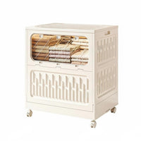 Large Capacity Foldable Container with Steel Frame foldable Design Household Storage Reinforced Handles Organizer Bin two-way entry for Apartment Dwellers, Homeowners, Bedroom, Dorm Room, Nursery, Under Bed