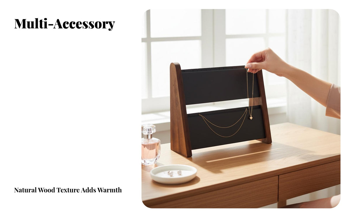 Necklace Display Stand Soft Padded Surface Slanted Jewelry Board Locket Chain Display Rack Portable Desktop Necklace Easel