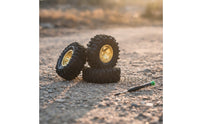4 Pieces off-Terrain RC Crawler Wheel Set Knobby Crawler Wheels with Brass Hubs Aggressive Wheels with Tires Multi-Spoke for Hobbyists, Rock Crawling, Trail Running