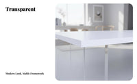 Minimalist Design Clear-Legged Wooden Table dense Wood Top Home Furniture Floating appearance Writing Desk Multi-Purpose for Decor admirers, Apartment Dwellers, Bedroom, Living Room, Entryway, Behind Sofa