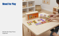 Wooden Tile Matching Game, Animal Fruit Traffic Number Theme, Early Education, Preschool Cognitive Toy for Kids