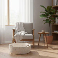 Woven Pet Bed Woven Nest Four-Season Round Pet Bed for Kittens, Small Dogs