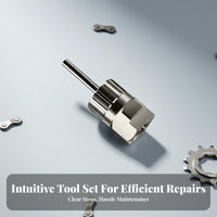 Bike Flywheel Removal Wrench Electroplated Bike Freewheel Remover Metal Flywheel Removal Wrench for Mechanics, Repair, Home Workshops