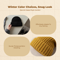 Chunky Knit Cap Hat Soft Slouchy Women's Winter Hat