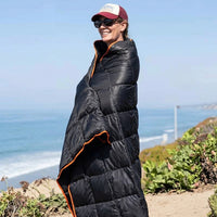 Picnic Blanket with Waterproof Backing for Camping, Quilted Nylon Beach Mat with Snaps, 140*200cm Ground Sheet, Warm Outdoor Blanket 0.7kg