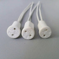 140mm Wire Length G4 Bulb Base for DIY Lighting, 0.5mm Wire Core Diameter with Silicone Wire Sheath, 12V Halogen LED Pin Base, Pack of 3 Sockets