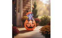 Inflatable Cat in Pumpkin Weather-Resistant Pumpkin Cat Inflatable Yard Ornament for Lawn