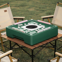 Mini Mahjong Set Lightweight Travel Mahjong Set Noise-Reducing Fully Engraved Tiles for Students, Dormitory, Outdoor