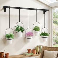 Plant Pots and Hanging Basket for Outdoor Plants, Round Wire Integrated Hanging Plant and Wall Planter, Fence Planters for Balcony, 10cm Base