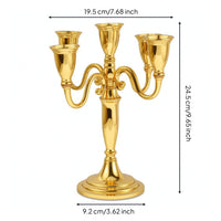 Candlestick with Multiple Arms European Metal Candelabrum Alloy Candle Holder Elegant Candelabra Classic for Dining Table