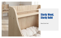 Vintage Design Wooden Pet Sofa with Headboard Shelf Long-Lasting Construction Miniature Pet Sofa Easy to Clean Pet Bed Year-Round Use for Indoors, Living Room, Bedroom, Corner