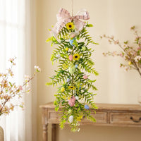 Easter Wreaths for Front Door, Easter Garland Hanging, Easter Egg Garland Colorful Easter Garland Lively Colors Mantlepiece Flower Vine for DIY Crafters, Homeowners, Mantelpiece, Fireplace Mantle, Doorway