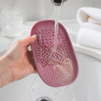 Makeup Brush Cleaning Mat with Hand-Held Design