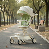 Reversible Seat Pushchair 5-Point Harness Lightweight Infant Pushchair Shock-Absorbing Wheels Foldable Infant Pushchair for Young Children, Travel