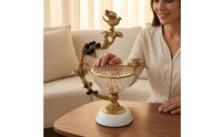 Brass Fruit Basket Ornate Crystal Fruit Basket Floral Pedestal Bowl