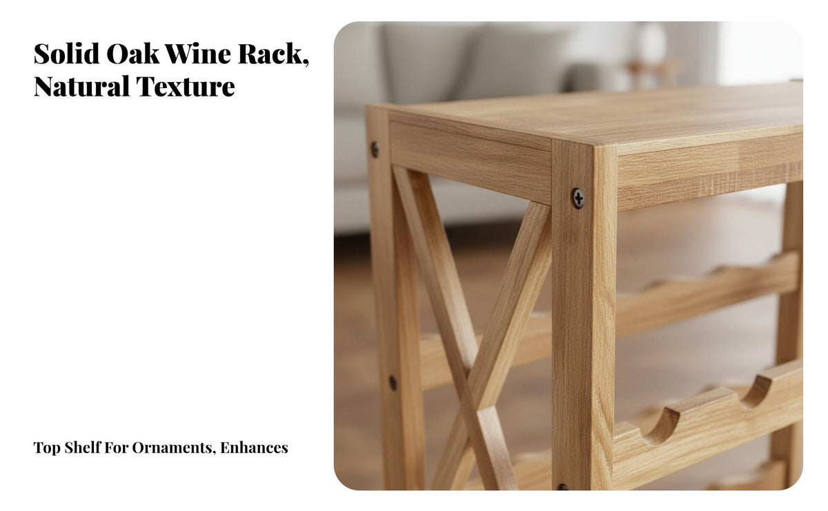 Wooden Vino Rack Solid Wood Floor Vino Rack Stable Structure Home Furniture for Homeowners, Adults, Living Room, Kitchen, Pantry