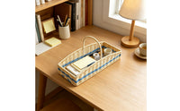 Handheld Basket with Handle Handwoven Woven Basket with Handle Sturdy for Tabletop