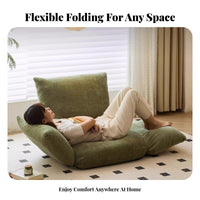 Foldable Design Adjustable Backrest Lounger Multi-Angle Adjustment Adjustable Padded Lounger Space-Saving Lazy Sofa Thick Cushioning for Students, Adults, video game enthusiasts, Balcony, Bedroom, Dorm Room, book corner
