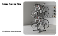 Freestanding 4 Bike Rack Sturdy-Duty Multi Bike Parking Rack Adjustable Cycle Holder Sturdy Steel Construction for Indoor, Shed