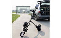 Folding Golf Push Cart with Cup Holder Portable 3 Wheel Golf Cart Long-Lasting Trolley Heavy-Duty for Golfers