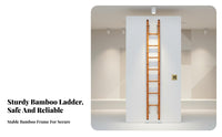Bamboo Fire Ladder Heavy Duty Firefighter Hook Ladder Fast to Set up Firefighting Tool for Firefighters, Adults, Multi-Story Buildings, Hotels