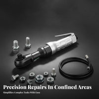 Forward/backward Rotation Pneumatic Ratchet Wrench Lightweight Air Ratchet Wrench Long-Lasting Right Angle Drive Spanner Ergonomic Grip for Auto Technicians, DIY Enthusiasts, Car Repair, Tight Confined Areas, Engine Maintenance, Workshop