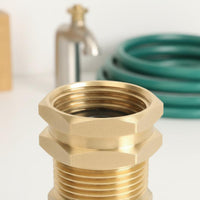 14 Pieces Brass Garden Hose Adapter Leak-Proof Brass Hose Connector Set Leakproof 3/4 Inch Thread Adapter Kit Rustproof for Gardeners, RV Owners, Gardening, Pressure Washer