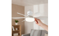 Screw-in Socket Fan Light Detachable Blades Ceiling Fan Light Wireless Controller Controlled 6-Blade for Bedroom, Dining Room